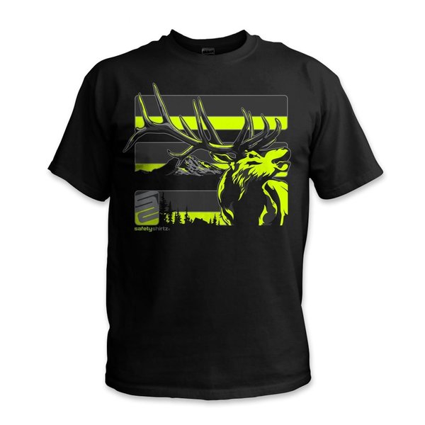 Safetyshirtz Stealth Elk Reflective High Visibility Tee, Black, XL 70060501XL